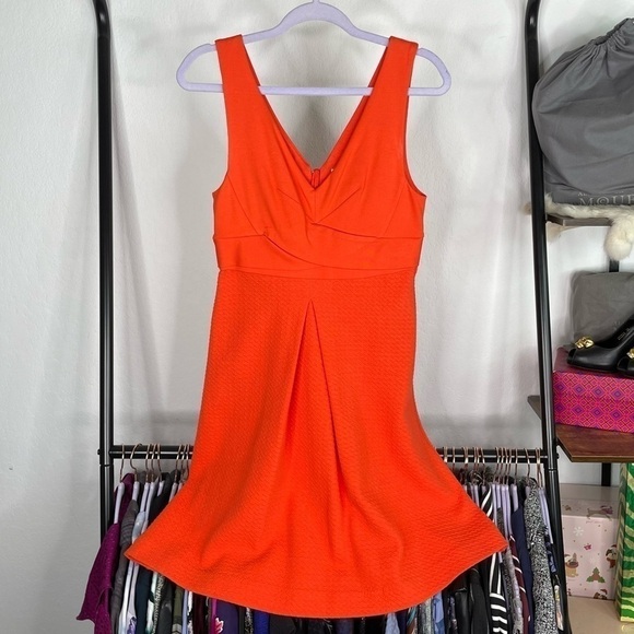 HD in Paris Orange A Line Textured Knit Dress - Picture 1 of 7